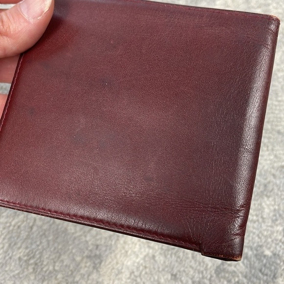 Cartier Paris Designer Bifold Wallet Burgundy Maroon Leather Bill Holder - Picture 6 of 17